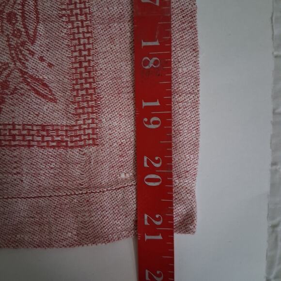 Williams Sonoma 100% Linen Napkins Pink & Red Fruit Design Made In Russia Set 5 - Picture 8 of 8